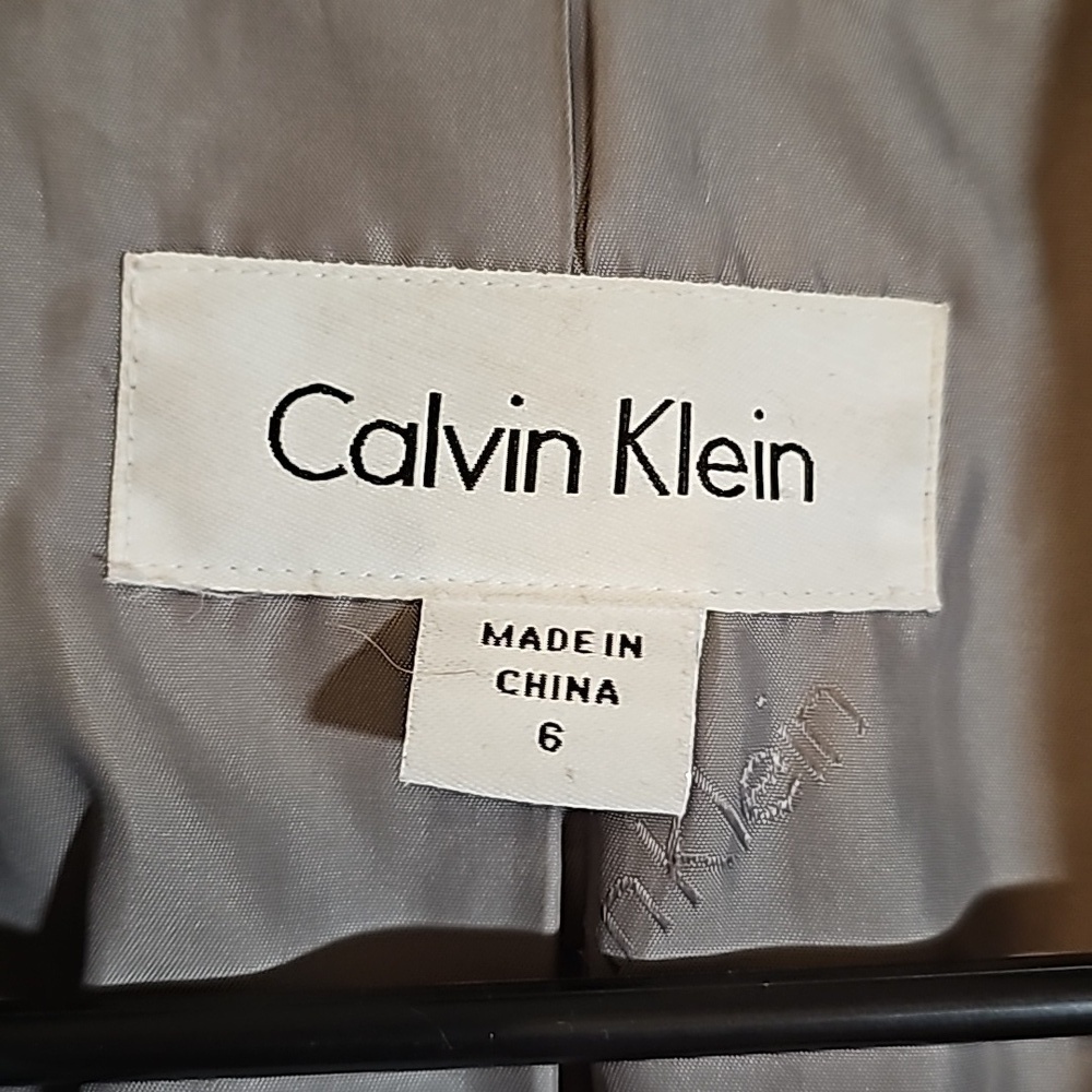 Calvin Klein Gray 65 Angora 35 Wool Blend Button Front Long Dress Coat Size 6 - Picture 4 of 9